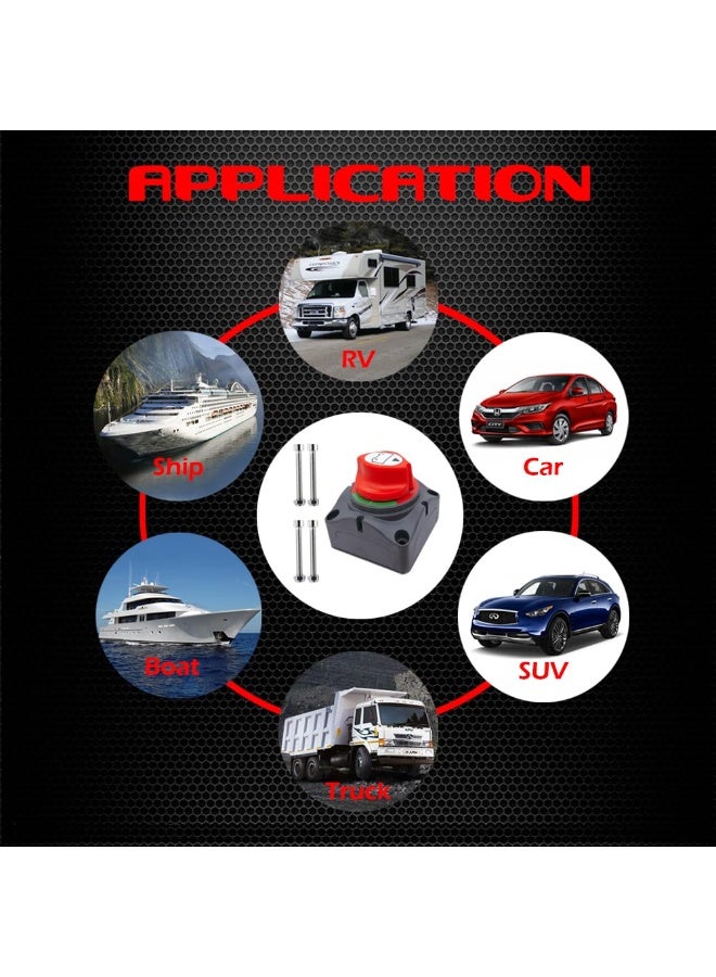 jaexest Battery Switch 12-48V – Battery Power Cut Master Switch Disconnect Isolator On/Off for Car Vehicle RV Boat Marine - Image 4